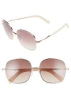Women's Tom Ford Georgina 57mm Gradient Lens Square Sunglasses - Rose Gold/ Ivory/ Brown