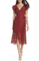 Women's Ali & Jay Lace And Paper Flowers Wrap Midi Dress - Red