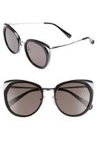Women's Blanc & Eclare Istanbul 55mm Polarized Cat Eye Sunglasses - Black/ Silver/ Smog Grey