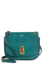 Mulberry Mini Amberley Reptile Embossed Leather Crossbody Bag - Blue