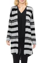 Women's Vince Camuto Stripe Open Front Cardigan, Size - Grey