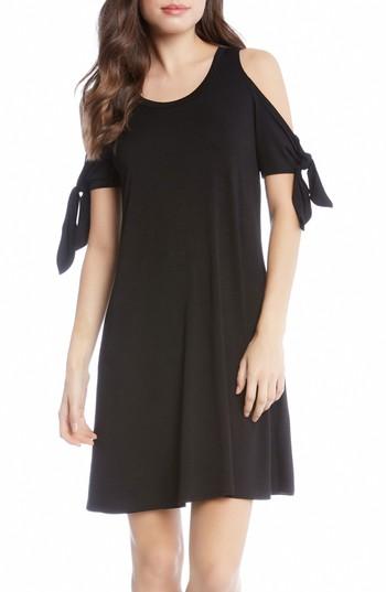 Women's Karen Kane Knotted Cold Shoulder A-line Dress - Black