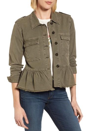 Women's Lucky Brand Peplum Utility Jacket - Green