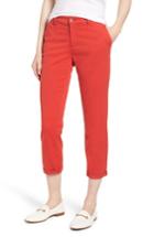 Women's Ag Caden Crop Twill Trousers - Red