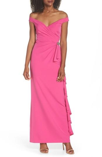 Women's Vince Camuto Laguna Off The Shoulder Scuba Gown