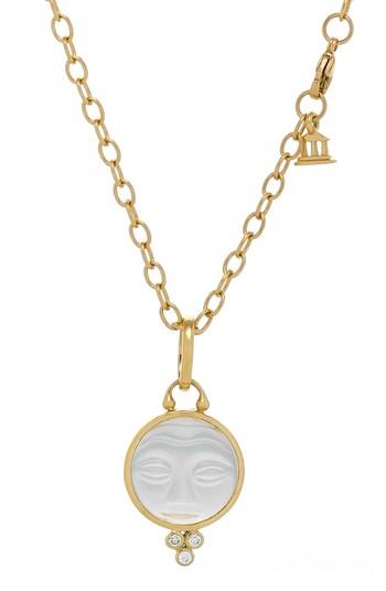 Women's Temple St. Clair Moonface Rock Crystal & Diamond Pendant