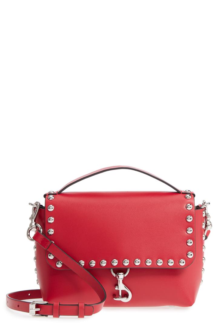 Rebecca Minkoff Blythe Medium Studded Leather Crossbody Bag - Red