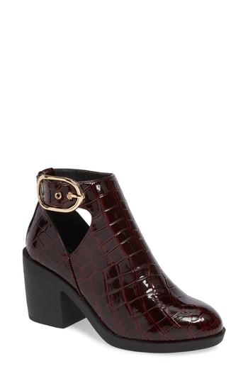 Women's Topshop Berlin Buckle Croc Embossed Bootie