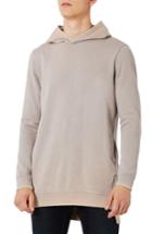 Men's Topman Pedro Side Zip Longline Hoodie, Size - Grey