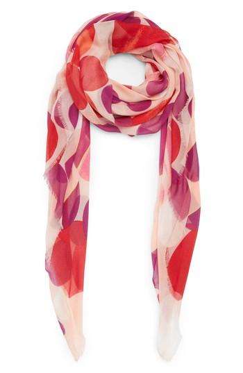 Women's Halogen Dot Print Square Scarf, Size - Pink