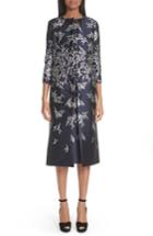 Women's Oscar De La Renta Coral Pattern Jacket - Blue