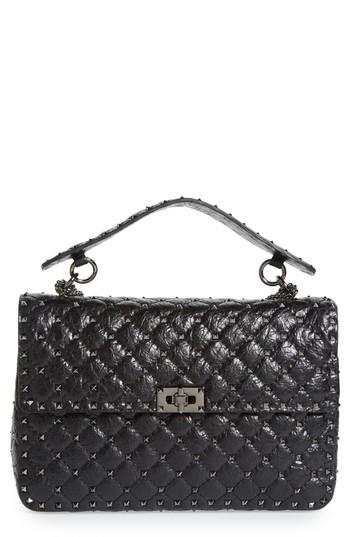 Valentino Garavani Rockstud Spike Large Shoulder Bag - Black