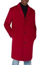 Men's Topman Oversized Single Breasted Coat - Red
