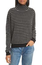 Women's Vince Breton Stripe Cashmere Sweater - Black