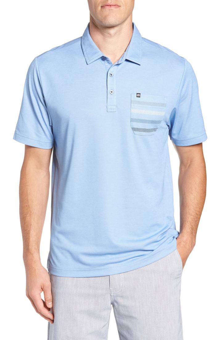 Men's Travis Mathew Workin' Thru The Night Pocket Polo, Size - Blue