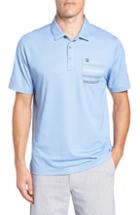 Men's Travis Mathew Workin' Thru The Night Pocket Polo, Size - Blue