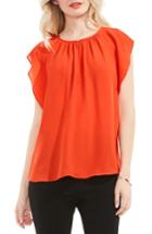 Women's Vince Camuto Flutter Sleeve Keyhole Blouse - Red