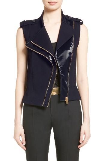 Women's Lanvin Wool Moto Vest