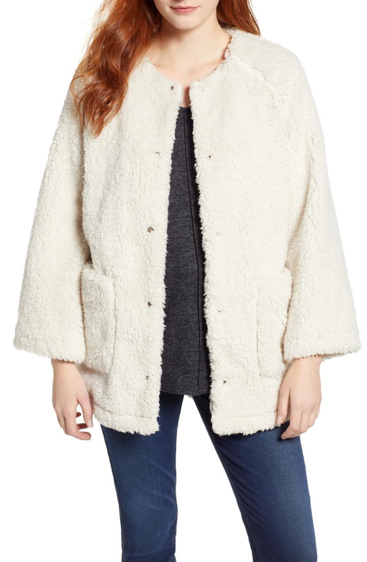 Women's Caslon Fuzzy Fleece Jacket - Brown