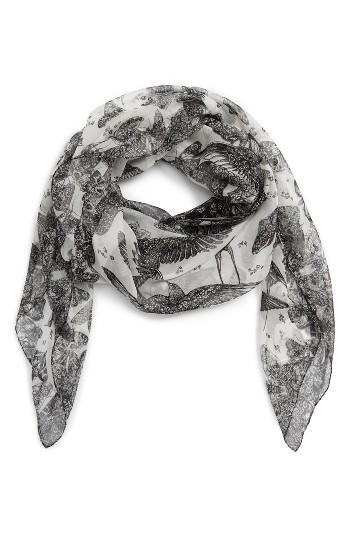 Women's Alexander Mcqueen Wildflower Flight Silk Scarf