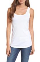 Women's Caslon Cotton Tank, Size - White