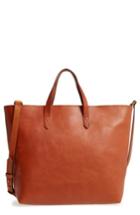 Madewell Zip Top Leather Tote - Burgundy