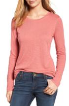 Women's Caslon Long Sleeve Crewneck Tee, Size - Red