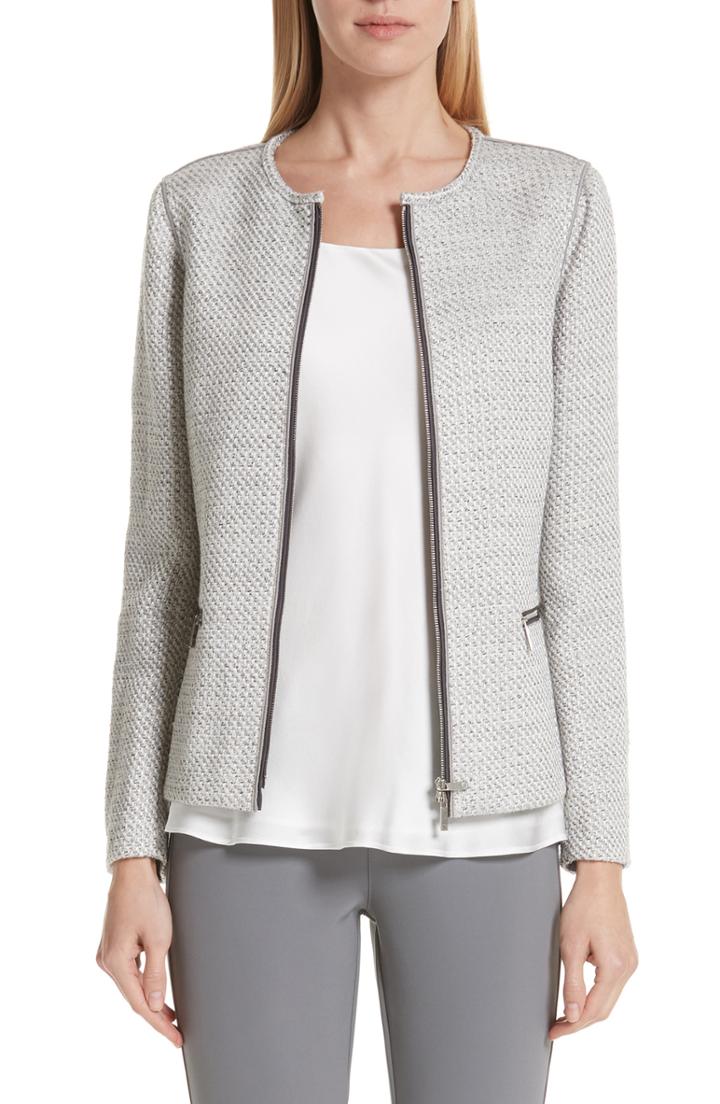 Women's Lafayette 148 New York Kerrington Tweed Jacket - Grey