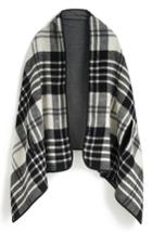 Women's J.crew Plaid Cape Scarf, Size - Black
