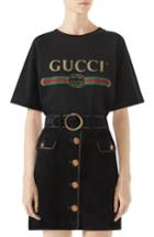 Women's Gucci Fake Gucci Logo Tee, Size - Ivory
