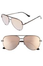 Women's Quay Australia X Desi Perkins High Key Mini 57mm Aviator Sunglasses - Gunmetal/ Rose