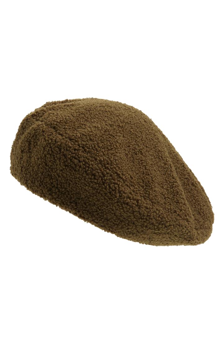Women's Bp. Faux Shearling Beret - Green