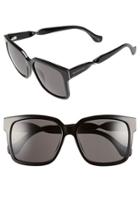 Women's Balenciaga Paris 'ba0053' 55mm Cat Eye Sunglasses - Shiny Black/ Smoke