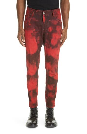 Men's Dsquared 2 Bleached Skater Jeans Eu - Red