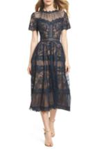 Women's Tadashi Shoji Lace Tea-length Dress - Blue