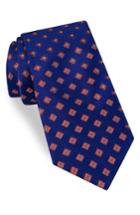 Men's Ted Baker London Open Grounded Geometric Silk Tie, Size - Blue