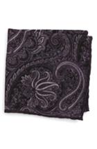 Men's Eleventy Paisley Wool Pocket Square, Size - Purple