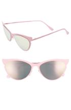 Women's Leith 55mm Metal Winged Cat Eye Sunglasses - Pink