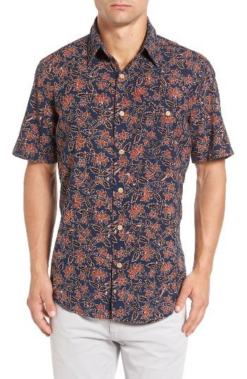 Men's Faherty Coast Print Sport Shirt - Blue