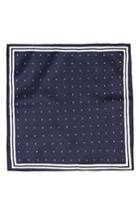 Men's Topman Border Dot Pocket Square, Size - Blue