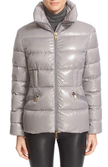 Women's Moncler 'daphne' Water Resistant Short Shiny Nylon Jacket