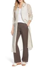 Women's Eileen Fisher Organic Linen Blend Duster, Size - Beige