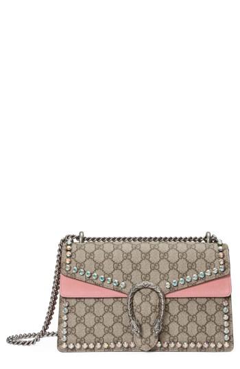 Gucci Small Dionysus Crystal Embellished Gg Supreme Canvas & Suede Shoulder Bag -