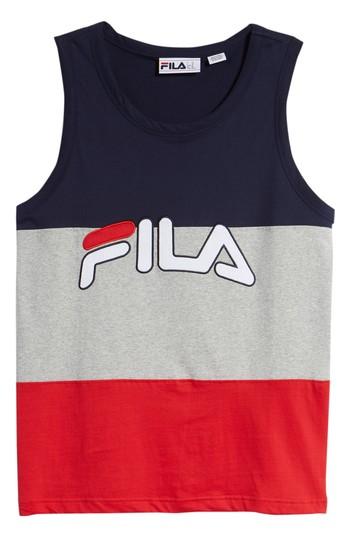 Men's Fila Tai Logo Tank, Size - Blue