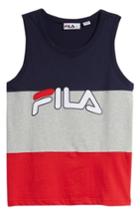 Men's Fila Tai Logo Tank, Size - Blue