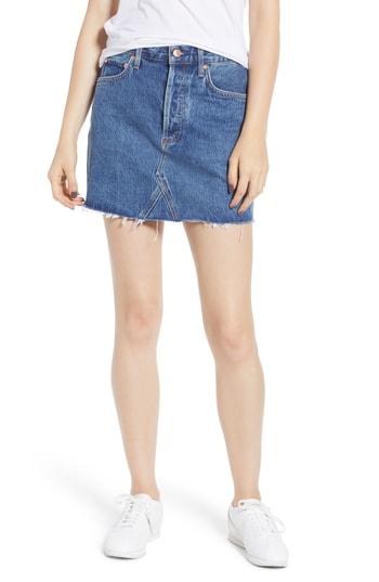 Women's Agolde Quinn Denim Miniskirt - Blue