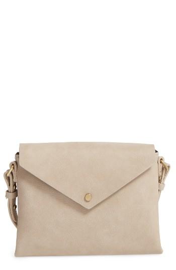 Street Level Faux Leather Envelope Crossbody Bag - Beige