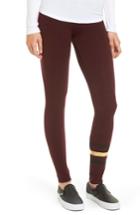 Women's Sundry Stripe Yoga Pants - Burgundy