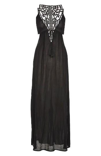 Women's Topshop Crochet Back Cover-up Maxi Dress