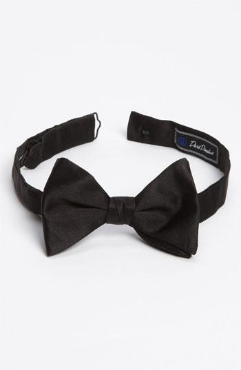 Men's David Donahue Bow Pre-tied Tie, Size - Black